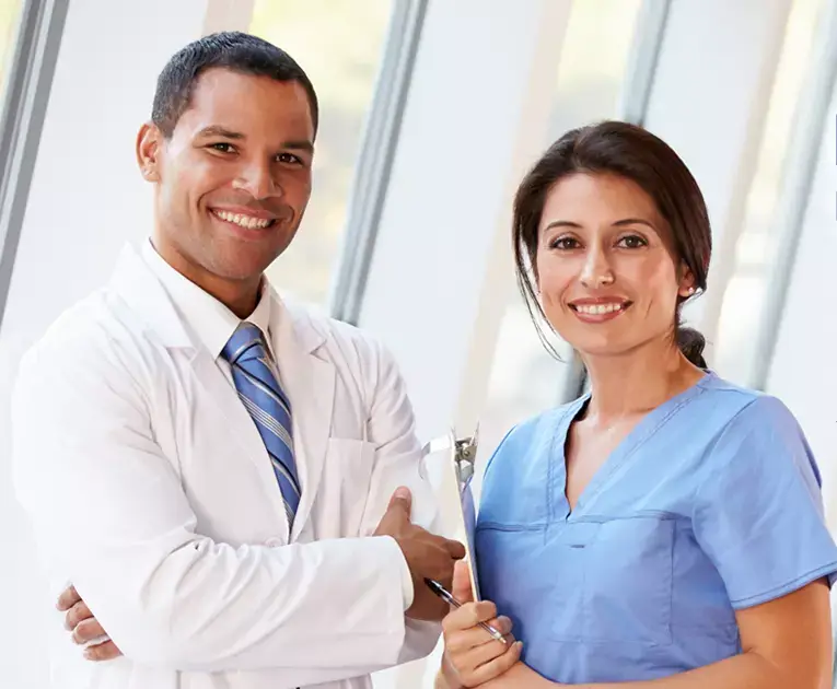 male doctor and female nurse