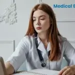 physician checking medical bills
